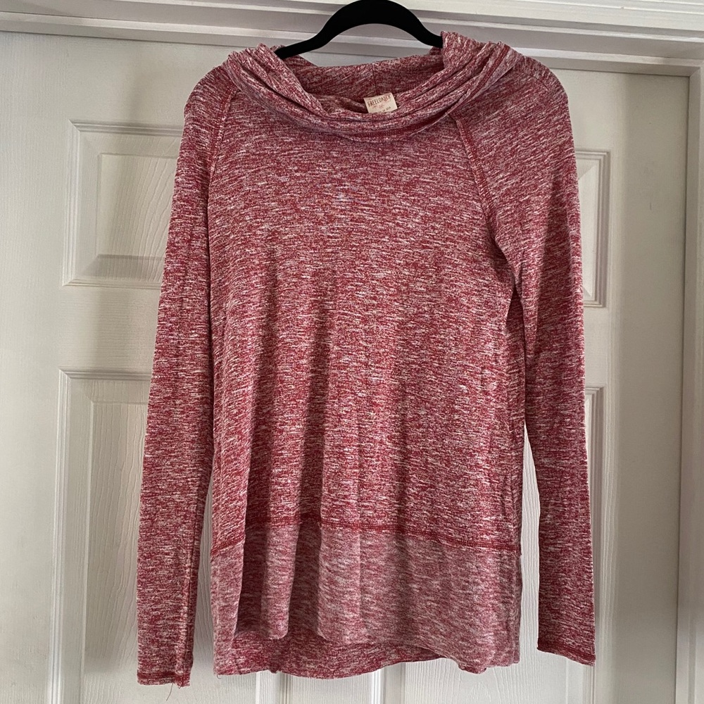 FREELOADER WOMENS RED ORANGE HOODIE TOP SI…